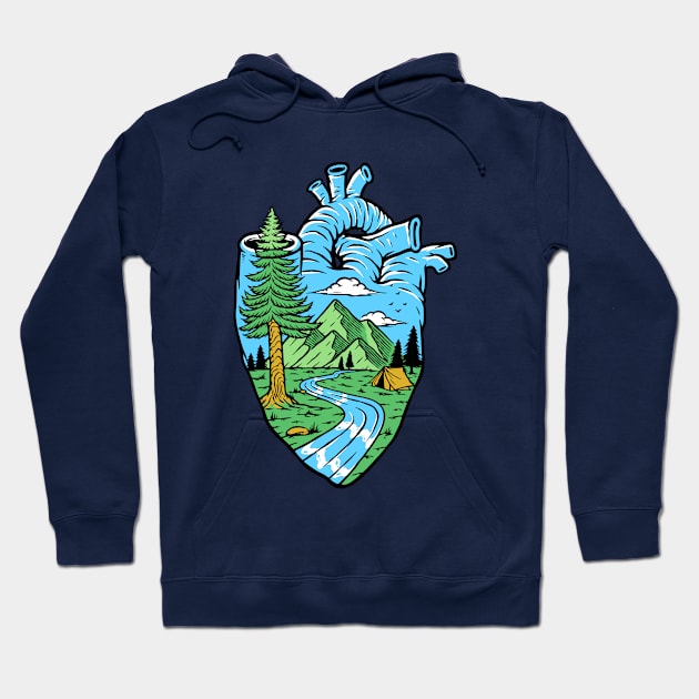 Nature in my heart illustration Hoodie by Mako Design 